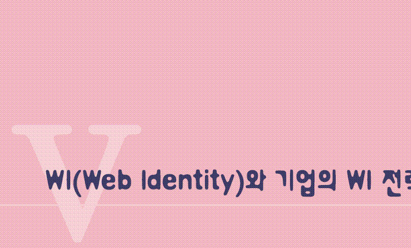 WI(Web Identity)와 기업의 WI전략